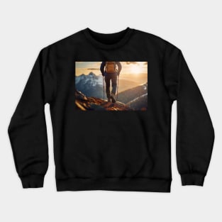 Hiker climbing mountains Crewneck Sweatshirt